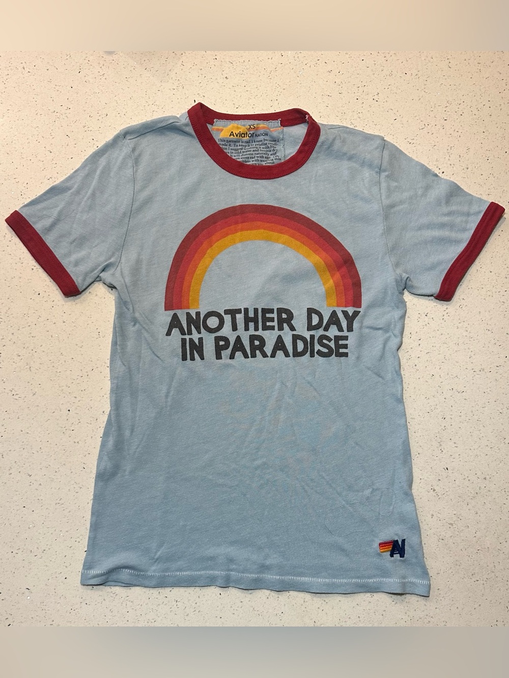 Aviator nation / rare “another day in paradise” ringer tee in GUC! - Picture 12 of 14
